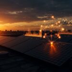 Inversión en startup climatetech solar, representando el crecimiento de energía solar en techos y el financiamiento de venture capital.