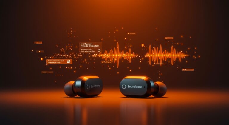 Auriculares Soundcore Liberty 5 Pro Max con inteligencia artificial para aumentar la productividad en entornos startup y equipos remotos.