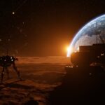 Tropas de la Space Force en la Luna, analizando el impacto de la militarización espacial en las startups de deep tech.