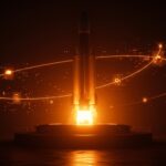 Lanzamiento de SpaceX Starship V3 representando la innovación tecnológica y oportunidades para startups deeptech en el sector aeroespacial.