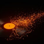 Representación conceptual de la eliminación de música generativa por IA en Spotify, analizando el impacto en el modelo de negocio de startups de contenido.