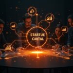 Fundadores de startups latinoamericanas colaborando y analizando datos financieros, simbolizando claves y exigencias de fondos de inversión en LATAM.