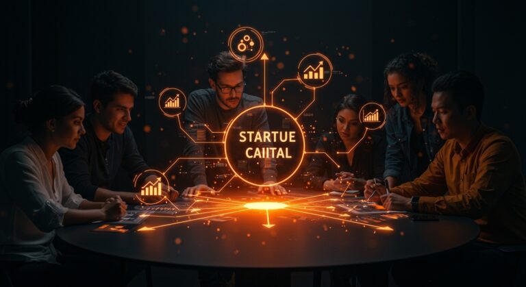 Fundadores de startups latinoamericanas colaborando y analizando datos financieros, simbolizando claves y exigencias de fondos de inversión en LATAM.