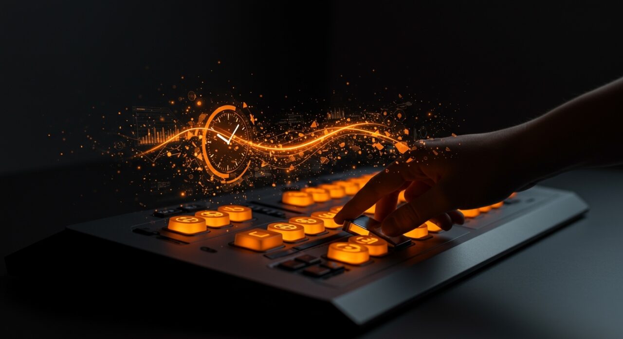 Stream Deck optimizando el flujo de trabajo de un emprendedor, simbolizando la automatización y la productividad en una startup.