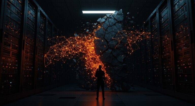 Representación visual del sucesionismo IA y los retos éticos para founders en Silicon Valley en 2026.