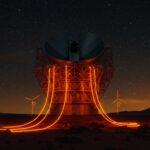 El telescopio AtLAST en el desierto de Atacama representando la innovación en sostenibilidad y tecnología espacial para startups.
