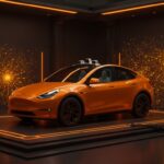 Tesla Model Y con certificación NHTSA ADAS 2.0, simbolizando la seguridad de la inteligencia artificial en vehículos autónomos.