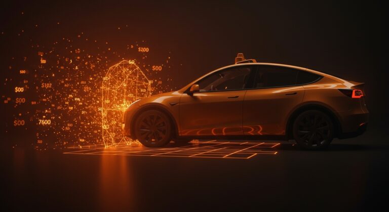 Tesla Model Y superando pruebas ADAS de NHTSA, representando el futuro de la seguridad vehicular con IA y movilidad autónoma.