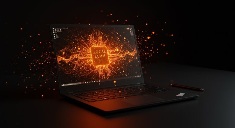 Workstation ThinkPad optimizada para inferencia de modelos de IA local, ideal para founders de startups tecnológicas.