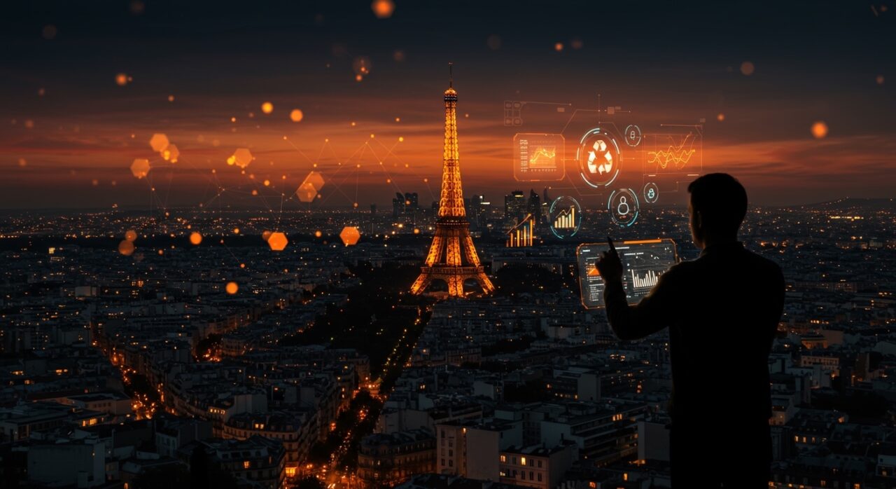 Vista de la Torre Montparnasse destacando lecciones de urbanismo, sostenibilidad y producto-market fit para startups en un contexto tecnológico.