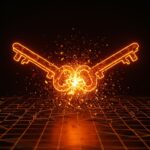 Representación conceptual de colisión de UUID v4 en arquitectura de base de datos para startups, destacando seguridad de datos y sistemas distribuidos.