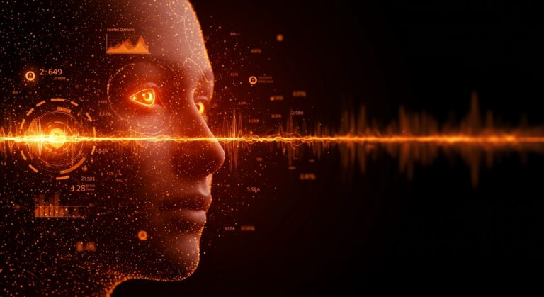 Concepto de vigilancia emocional con IA y computación afectiva, representando el crecimiento del mercado de Emotion AI y la ética laboral.
