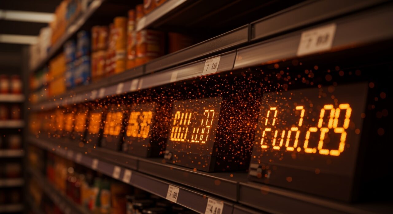 Implementación de etiquetas digitales ESL en Walmart y su impacto en el retail y las startups de tecnología.