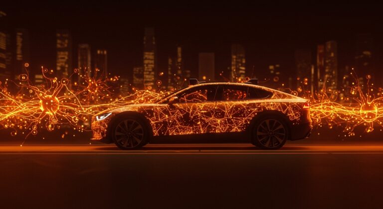 Tecnología de conducción autónoma de Wayve y Stellantis, representando el futuro de la IA end-to-end en movilidad.