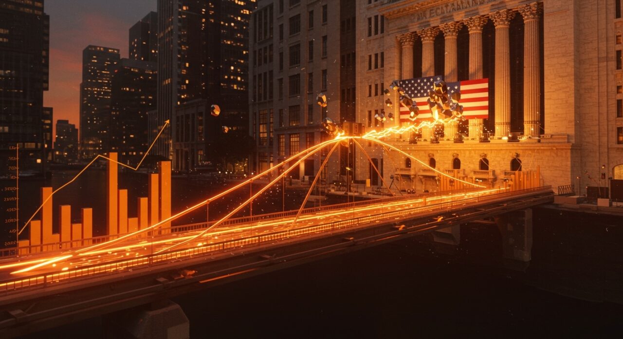 Representación visual de inversión SPAC de 100 millones de dólares para startups de LATAM en el mercado de valores de Nueva York.