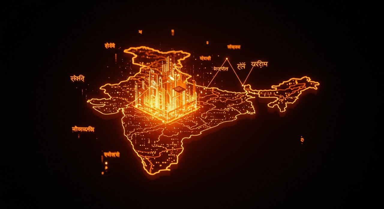 Representación visual de Voice AI en India, destacando la localización lingüística y el crecimiento exponencial de Wispr Flow.