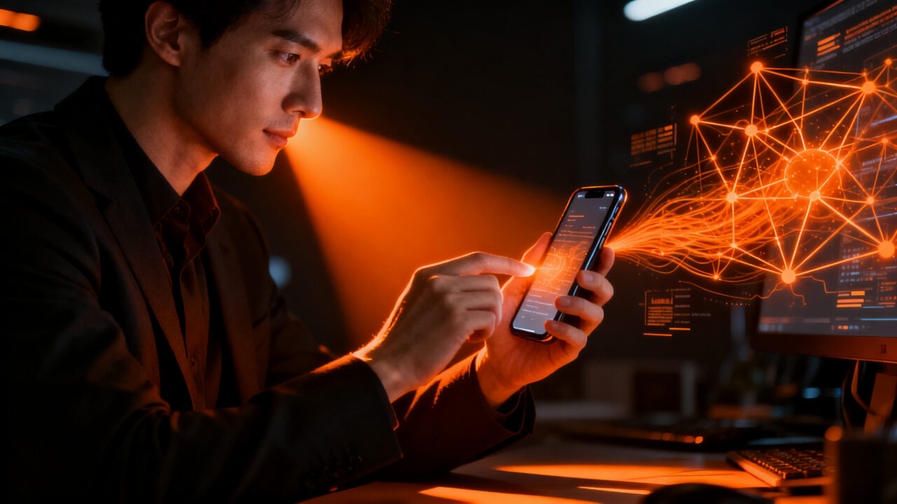 Teclado con agentes de IA Acti para smartphones, optimizando la productividad móvil y automatización para emprendedores.