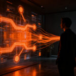 Agentes de IA autónomos optimizando la productividad y automatización en el entorno de una startup tecnológica.