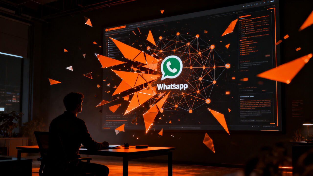 Ciberseguridad corporativa: profesional protegiendo datos contra malware en WhatsApp Desktop para startups.