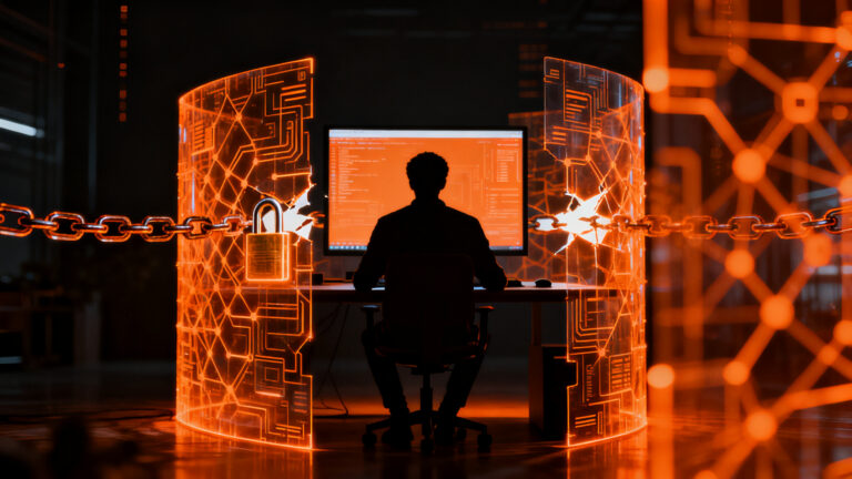 Investigador de ciberseguridad frustrado ante restricciones de IA Anthropic Fable, representando desafíos en seguridad corporativa.