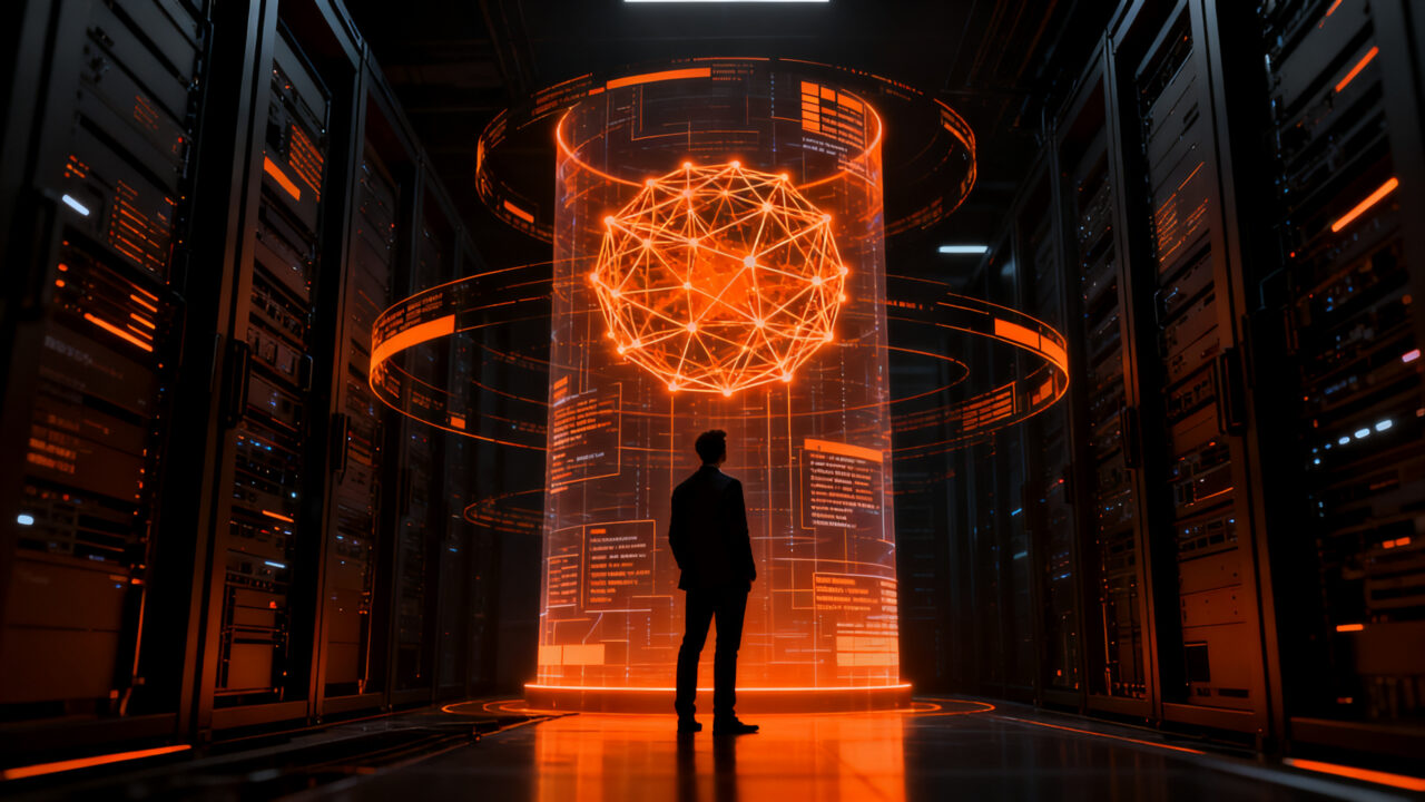 Líder tecnológico analizando la interfaz del modelo IA Anthropic Mythos 5, representando la regulación y el futuro de las startups en 2026.
