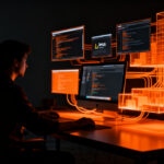 Desarrollador trabajando con Apple Container Machines en macOS, optimizando flujos de trabajo Linux en Apple Silicon.