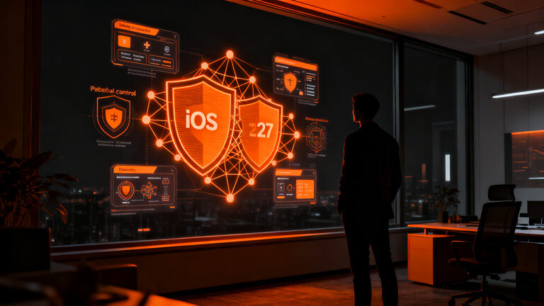 Fundador analizando nuevas regulaciones de seguridad infantil y controles parentales en iOS 27 para startups de family tech.