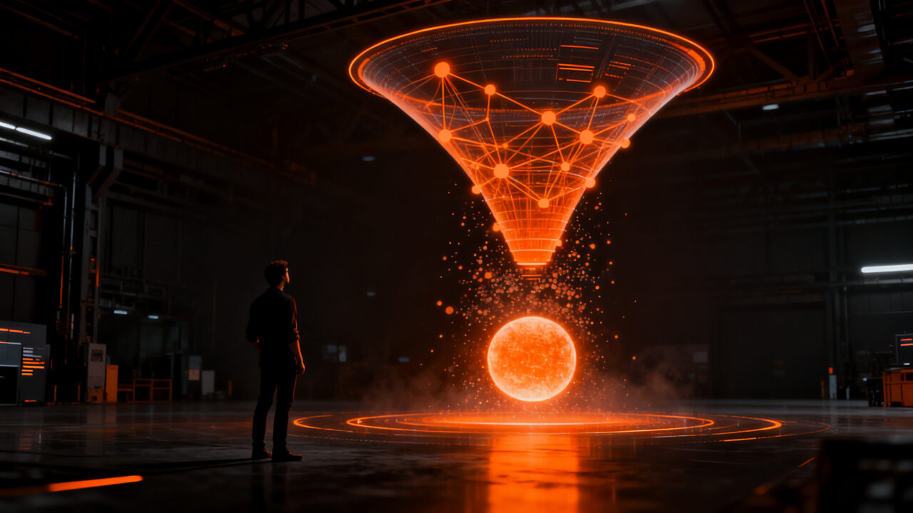 Concepto de desarrollo de software con IA y búsqueda de product-market fit en startups tecnológicas de 2026.