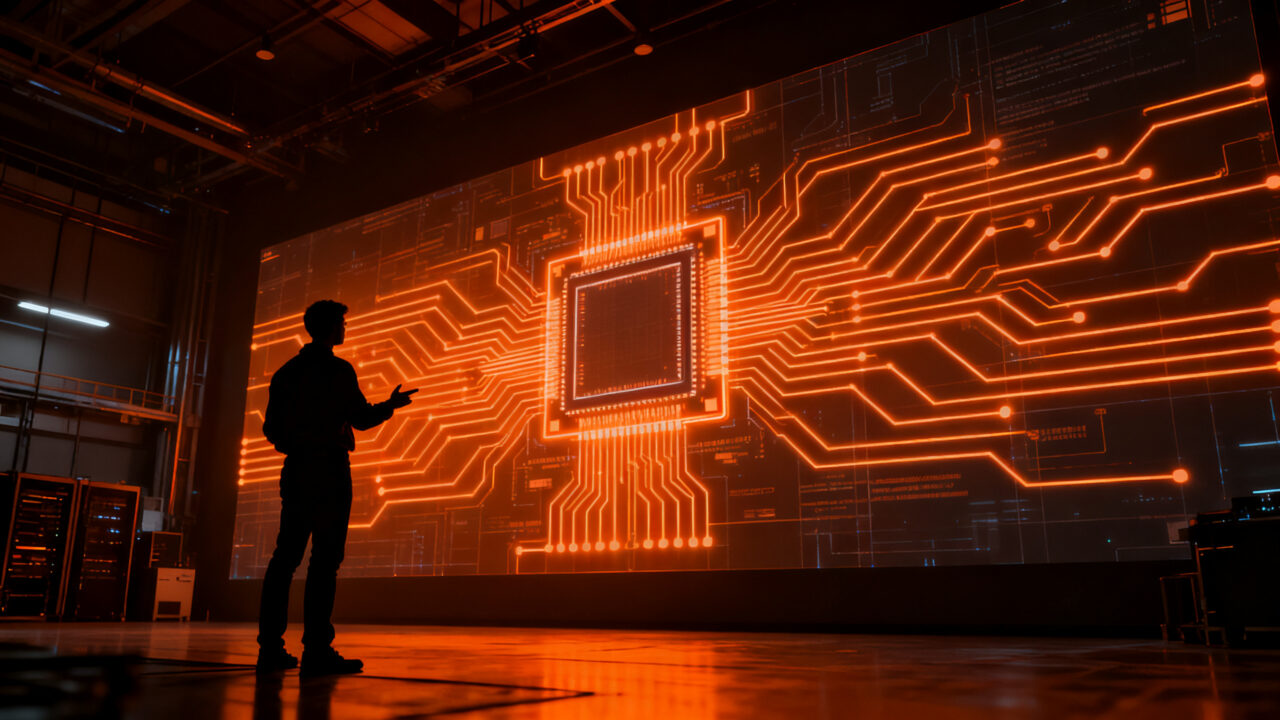 Arquitecto de hardware analizando el diseño de chips de inteligencia artificial, impulsando la infraestructura tecnológica en startups.