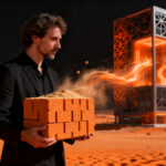 Innovación en construcción sostenible: startup transformando arena del desierto en material de construcción ecológico.