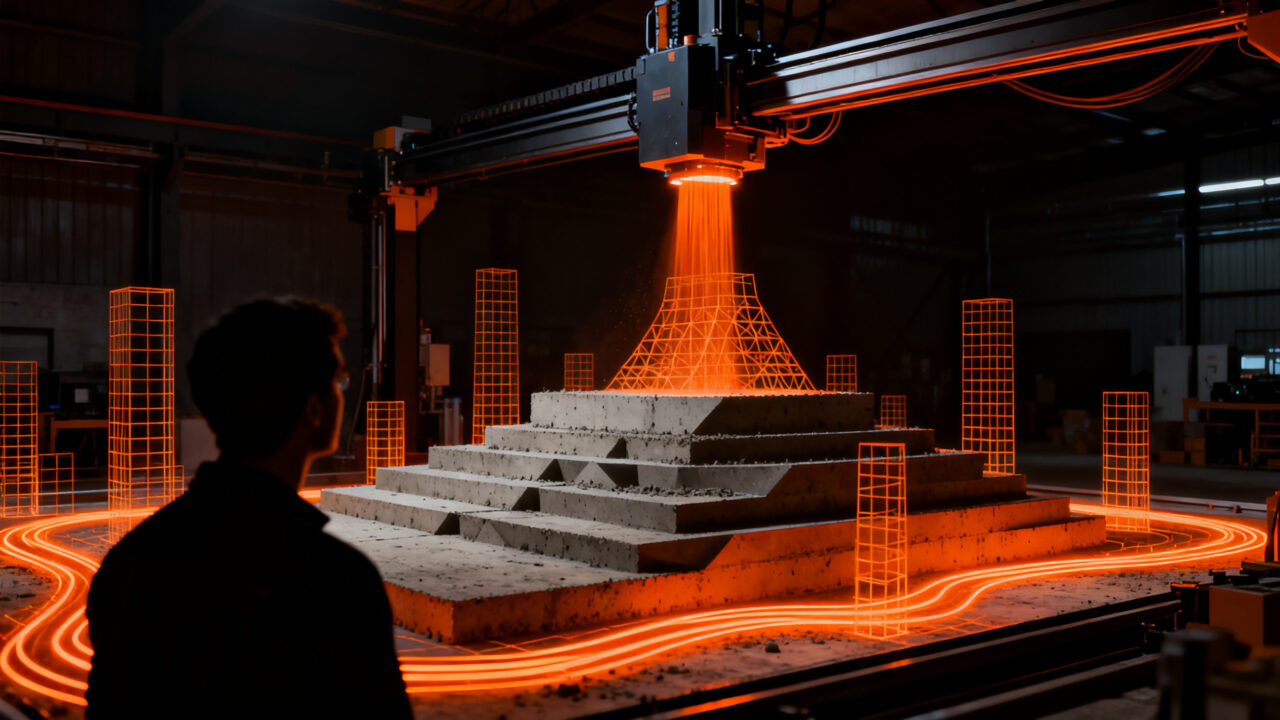 Startup Aridditive utilizando impresión 3D de hormigón en construcción sostenible, representando innovación en deeptech.