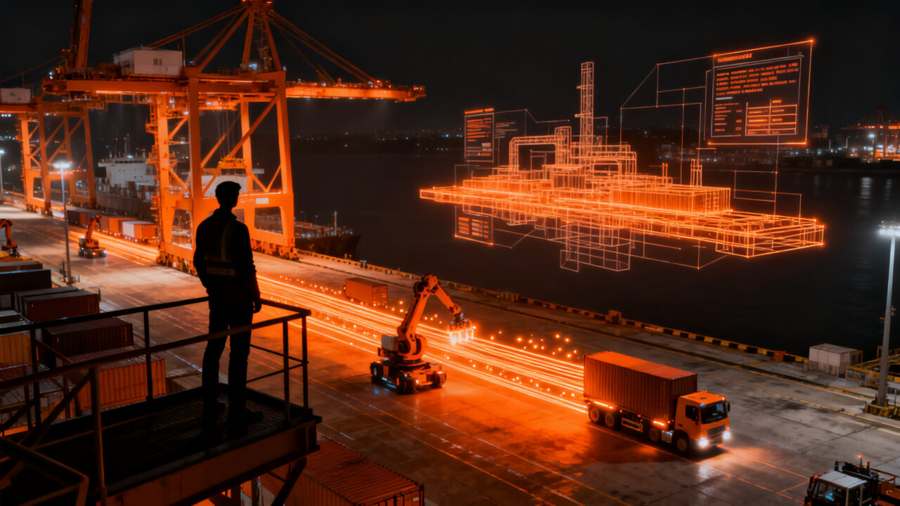 Innovación en automatización portuaria y digitalización logística mediante gemelos digitales para mejorar la eficiencia operativa.