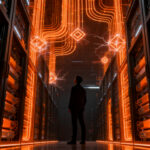 Infraestructura de centros de datos de IA impulsada por baterías de iones de sodio de GM, representando el futuro de la energía sostenible para startups.
