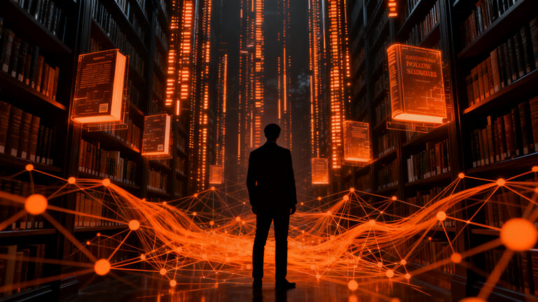 Influencer de libros en China analizando métricas digitales en un entorno editorial, representando el marketing de creadores y la presión algorítmica.