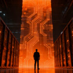 Infraestructura de centros de datos de IA en China, representando la independencia tecnológica y el mercado de semiconductores sin Nvidia.