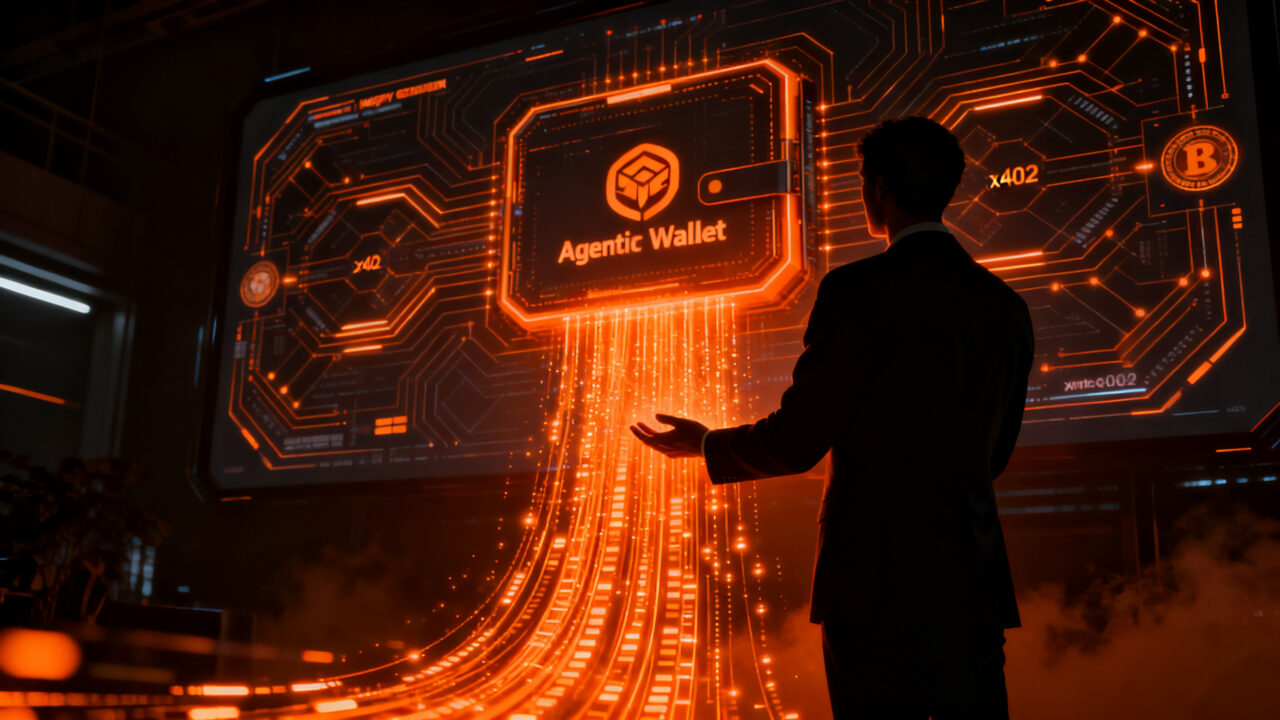 Agente de IA de Coinbase realizando pagos autónomos con stablecoins en la economía de agentes digitales.