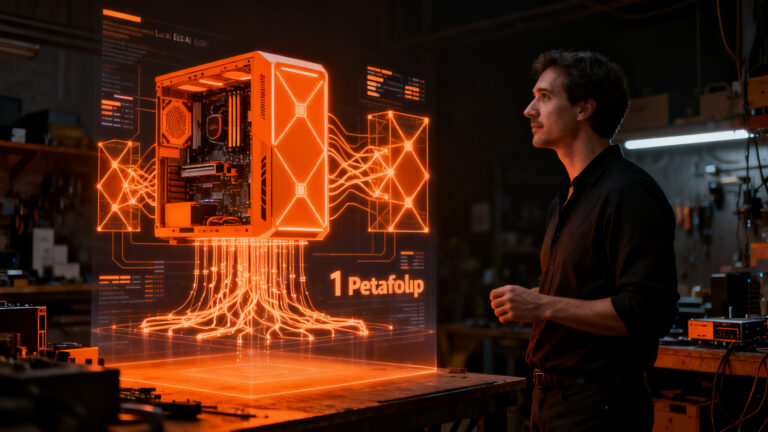 Representación visual de la era de la IA agéntica y hardware de alta potencia en el ecosistema de startups.