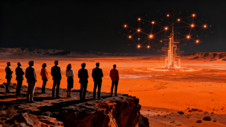 Líderes emprendedores reunidos en el desierto de Atacama impulsando la innovación descentralizada en LATAM.