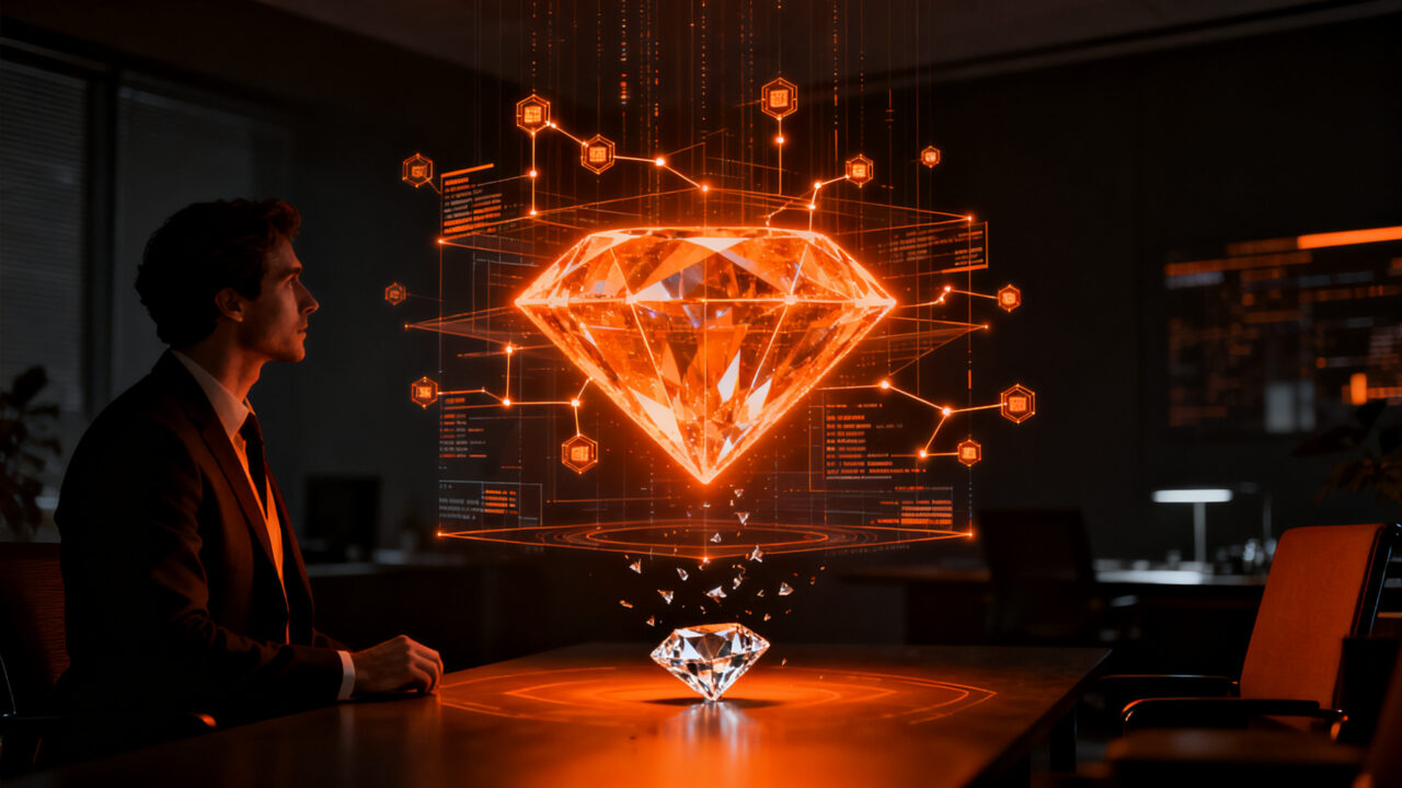 Impacto de la tecnología blockchain Tracr de De Beers en el mercado de diamantes frente a la caída de precios de laboratorio.