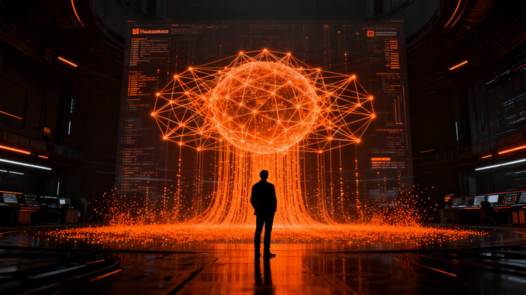 Emprendedor analizando una red neuronal compleja tras la ronda de financiación récord de DeepSeek en 2026.