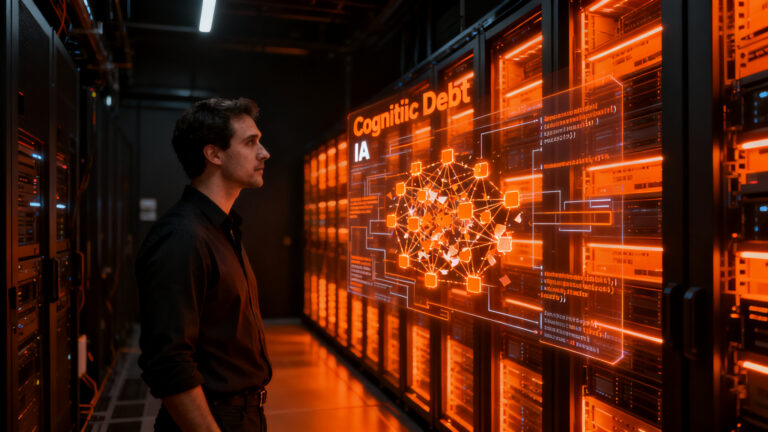 CTO gestionando deuda cognitiva en equipos de ingeniería con ayuda de inteligencia artificial para mantener la capacidad técnica.