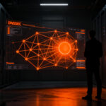 Especialista en ciberseguridad analizando vulnerabilidades de infraestructura DNS y DNSSEC en un entorno digital de alta seguridad.