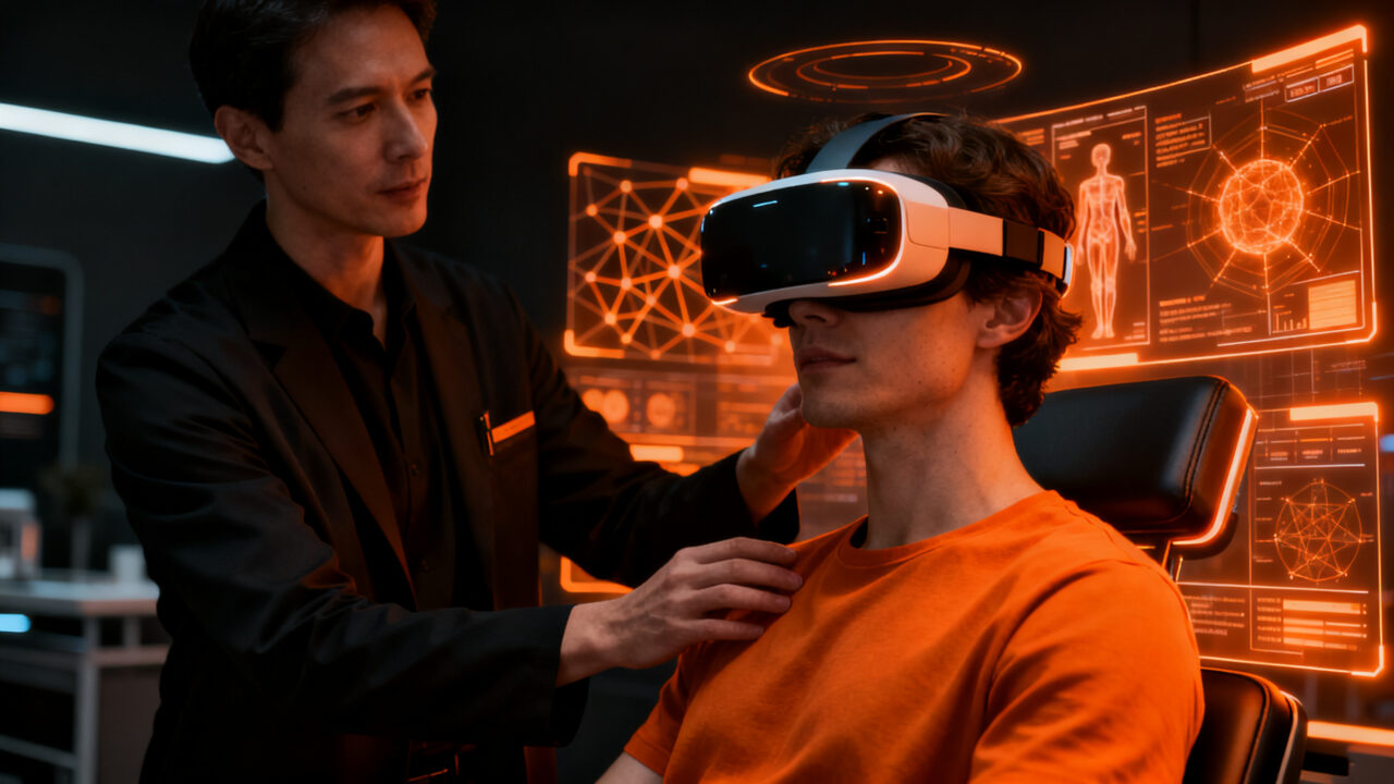 Startup de HealthTech DynamicsVR utilizando realidad virtual para rehabilitación médica, representando inversión y crecimiento.