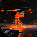 Dron autónomo de carga Chaparral de Elroy Air operando en un entorno de logística avanzada, representando el cierre de una ronda SPAC exitosa.