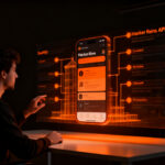 Desarrollador trabajando en una interfaz móvil accesible con SwiftUI, destacando el desarrollo nativo para iOS y la innovación en aplicaciones de código abierto.
