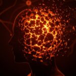 Representación visual del estrés bloqueando la capacidad cognitiva y de deducción de un emprendedor, basada en neurociencia.