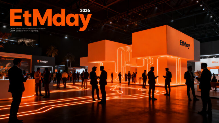 Emprendedores y startups conectando en el EtMday 2026, el evento de networking e inversión más grande de Latinoamérica en Chile.