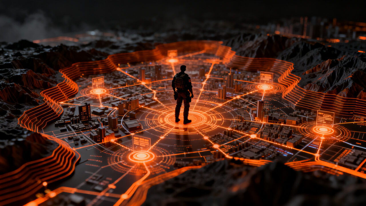 Agente del FBI en un entorno de simulación cibernética para entrenamiento de infraestructura crítica y resiliencia digital.