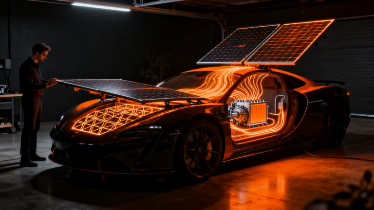 Innovación en automoción: Ferrari patenta paneles solares retráctiles para vehículos eléctricos de lujo, marcando una tendencia en tecnología sostenible.