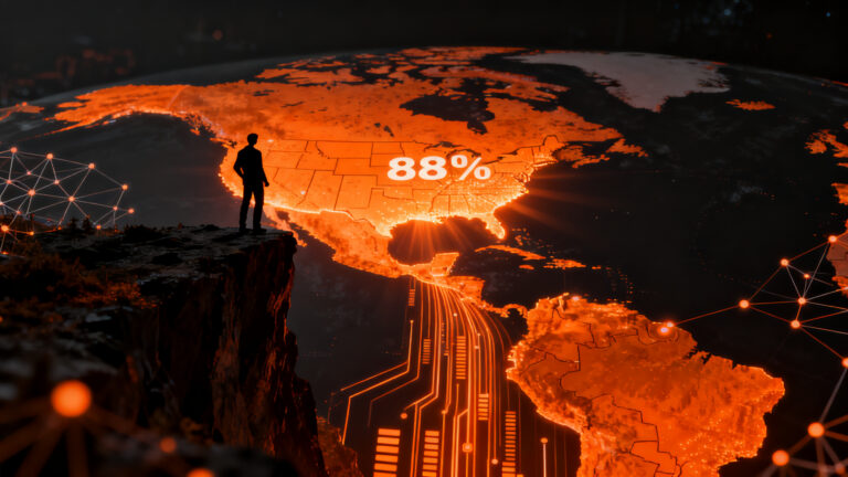 Inversión en startups de IA concentrada en EE. UU. representando el 88% del funding global de capital riesgo.